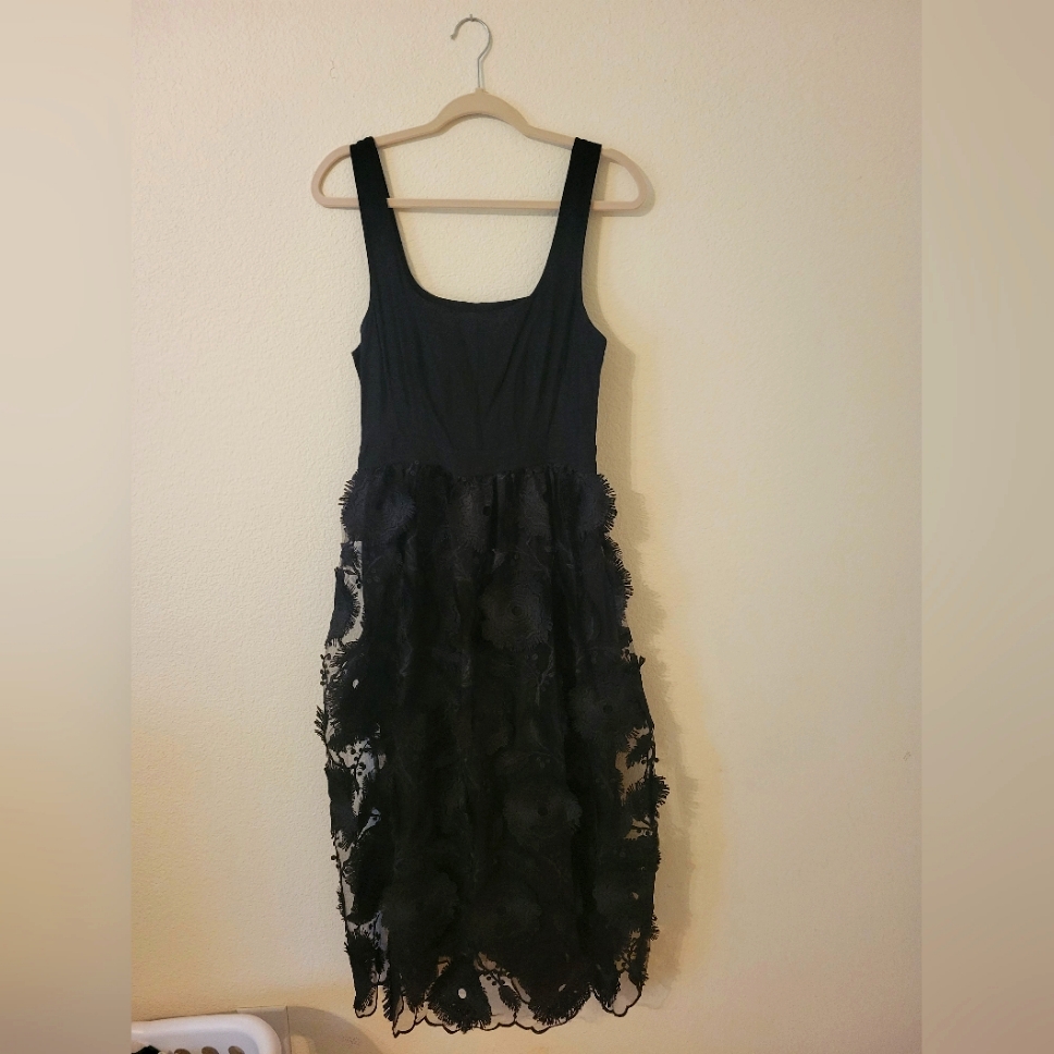 Anthropologie Black Lace Dress 12
